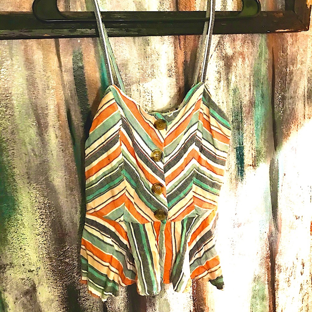 Style Envy Women’s Striped Peplum Top Cami Size S